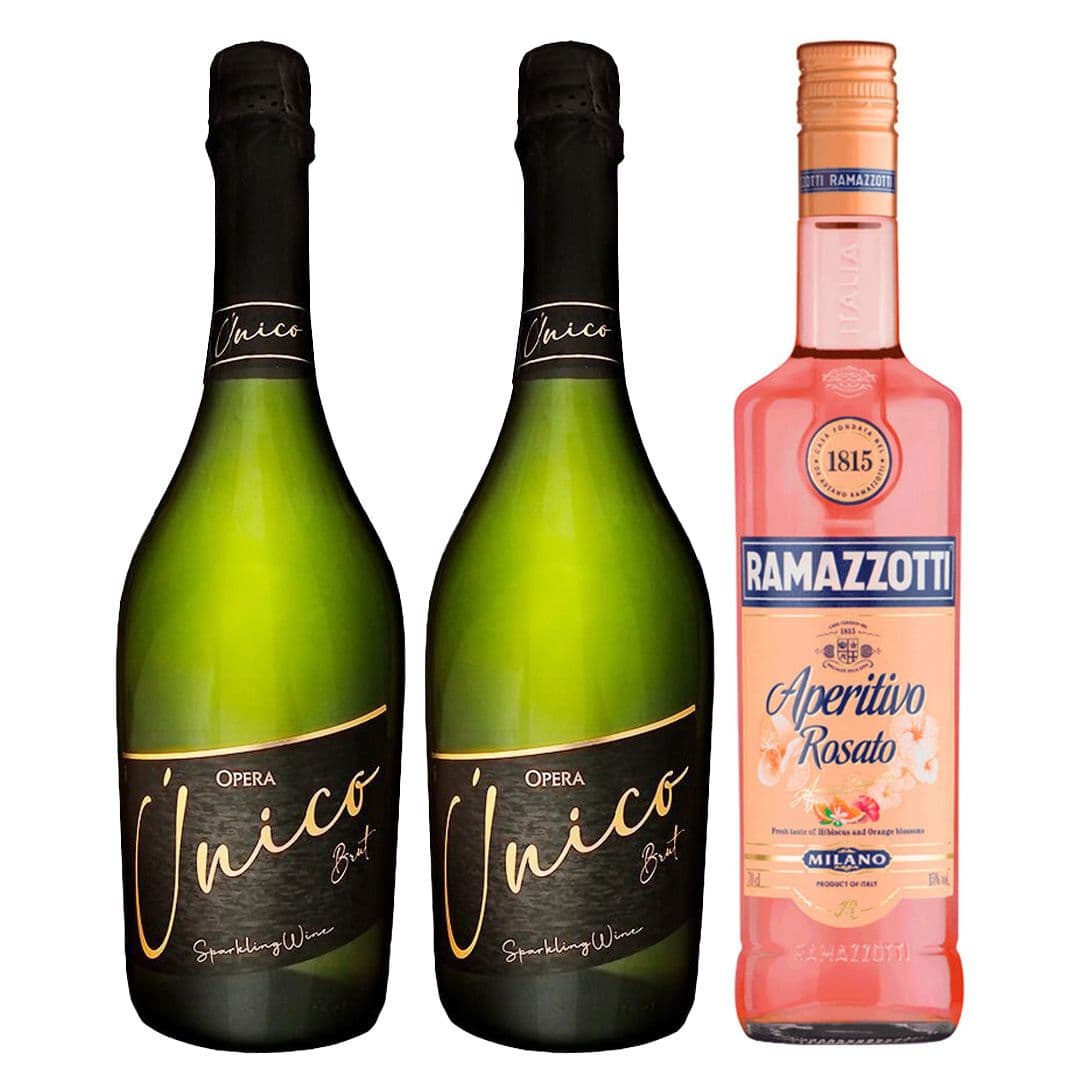 1X Licor Aperitivo Ramazzotti Rosato 700cc + 2X Espumante Opera Único Brut 750cc_1