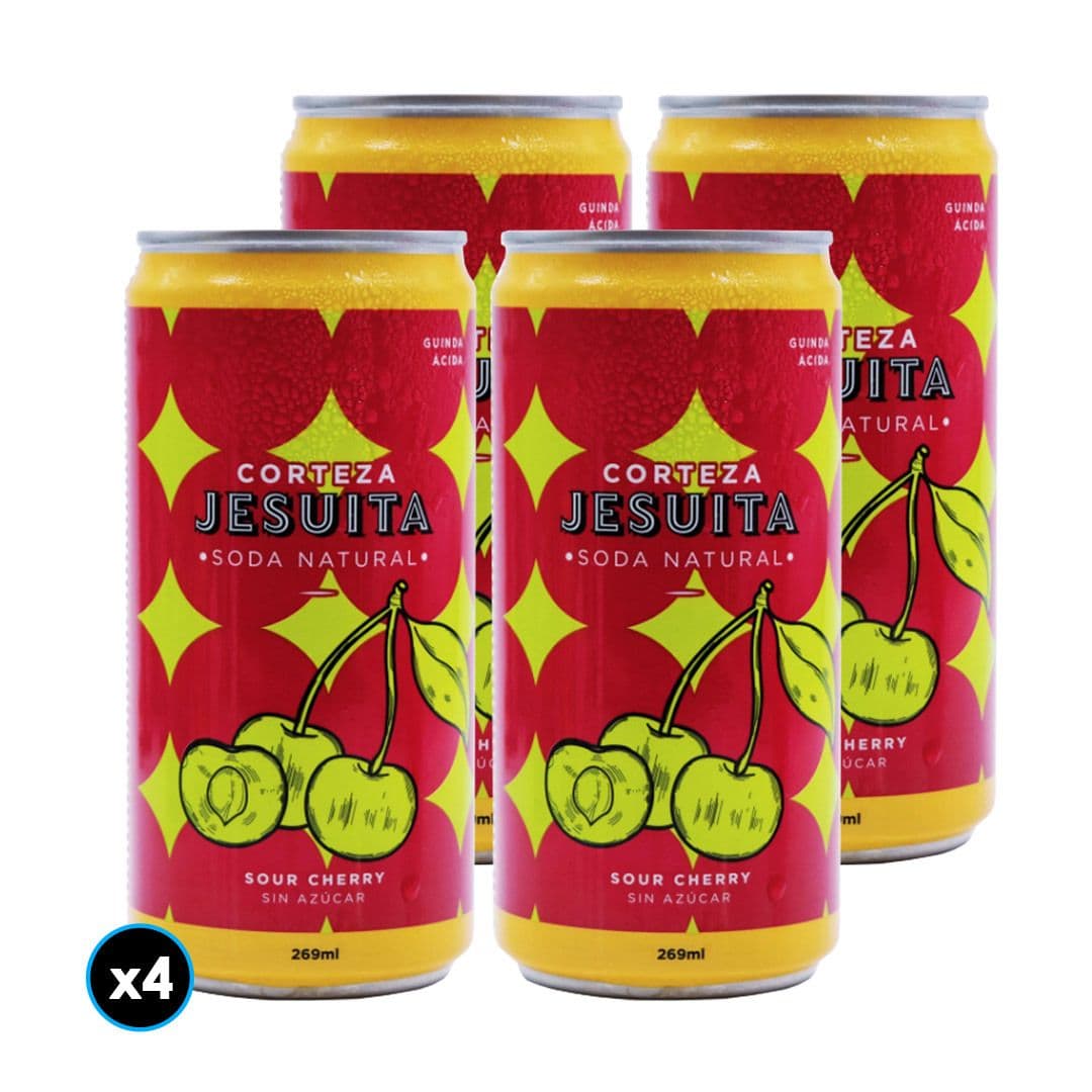 4x Soda Natural Corteza Jesuita Pink Sour Cherry Sin Azucar 269cc_1