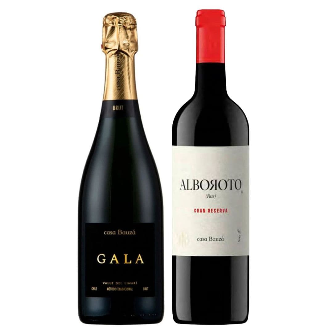PACK CASA BAUZÁ N°2: 1x Vino Bauzá Alboroto Carmenere 750cc + 1x Espumante Casa Bauzá Gala Brut 750cc_1