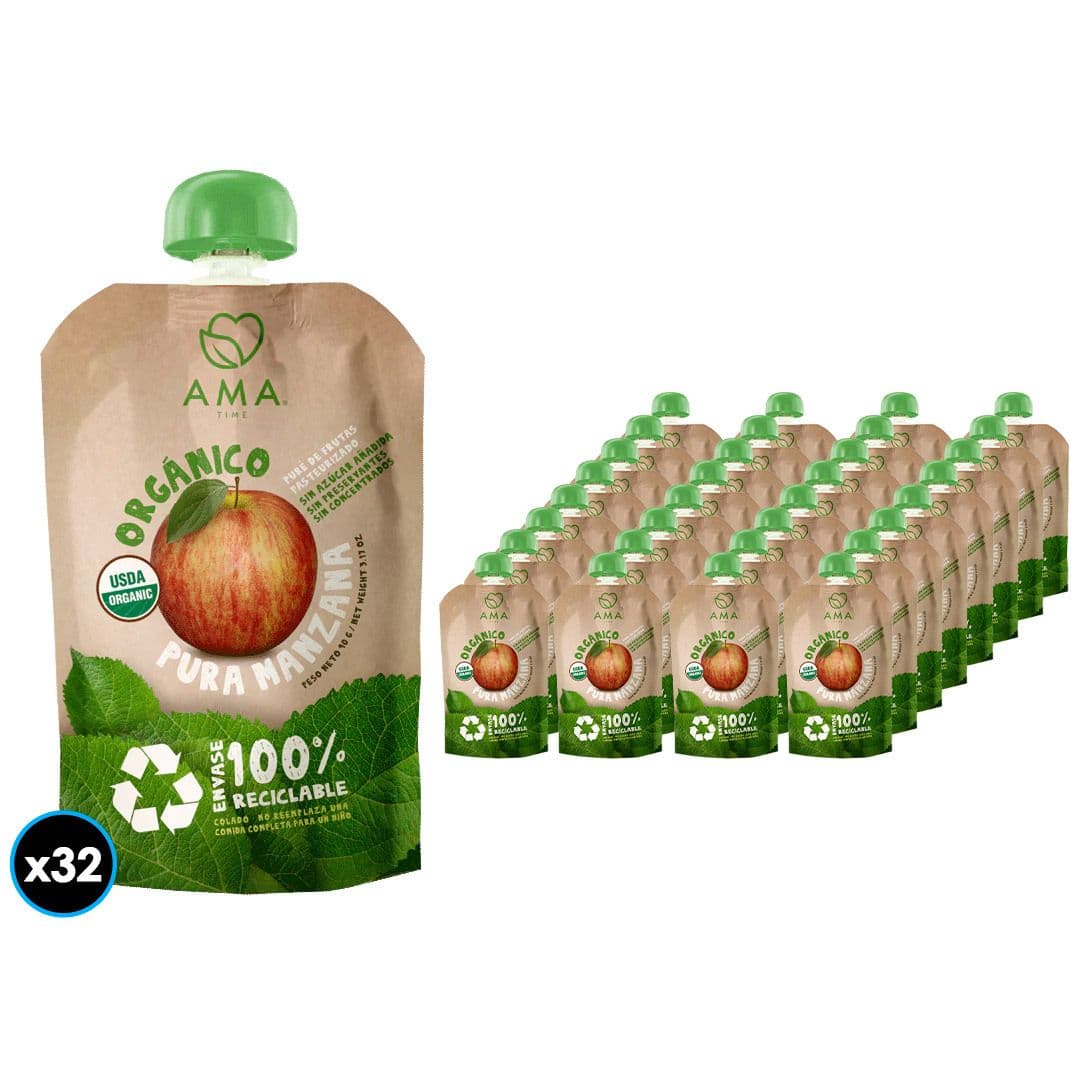 32x Puré Orgánico Ama Manzana 90 gramos_1