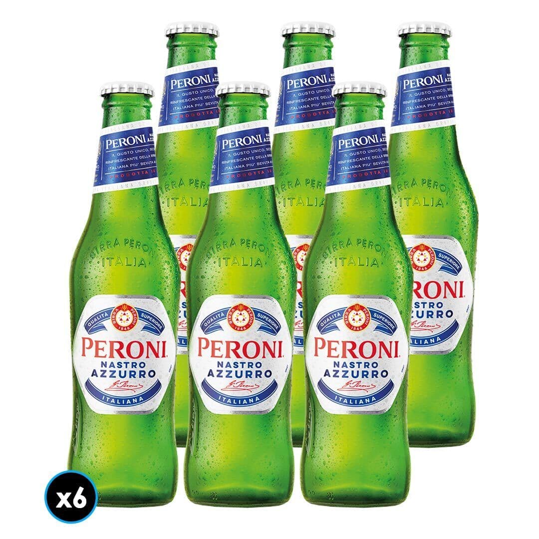 6x Cerveza Peroni Nastro Azzurro Botella 330cc_1