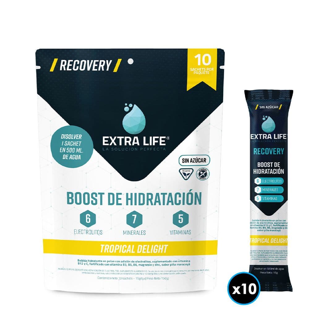 Boost de Hidratación Extra Life Tropical Delight (10 Unidades) _1