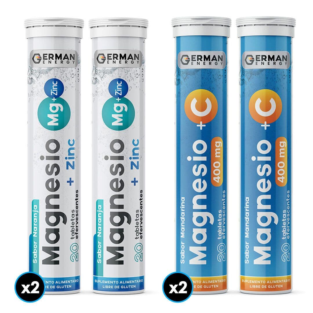 2x Suplemento German Energy Magnesio + Zinc (20 tabletas efervescentes) + 2x Suplemento German Energy Magnesio + Vitamina C_1