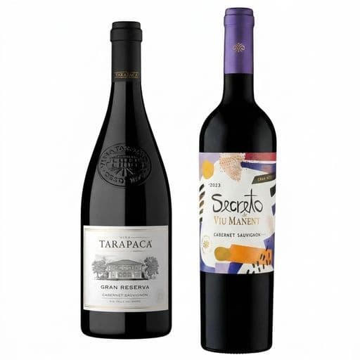 DUO TARAPACÁ - VIU MANENT (CABERNET SAUVIGNON): 1x Vino Tarapacá Gran Reserva Cabernet Sauvignon 750cc + 1x Vino Viu Manent Gran Reserva Secreto Cabernet Sauvignon 750cc_1
