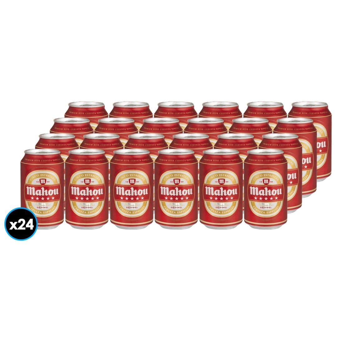24x Cerveza Mahou 5 Estrellas en Lata 330cc_1