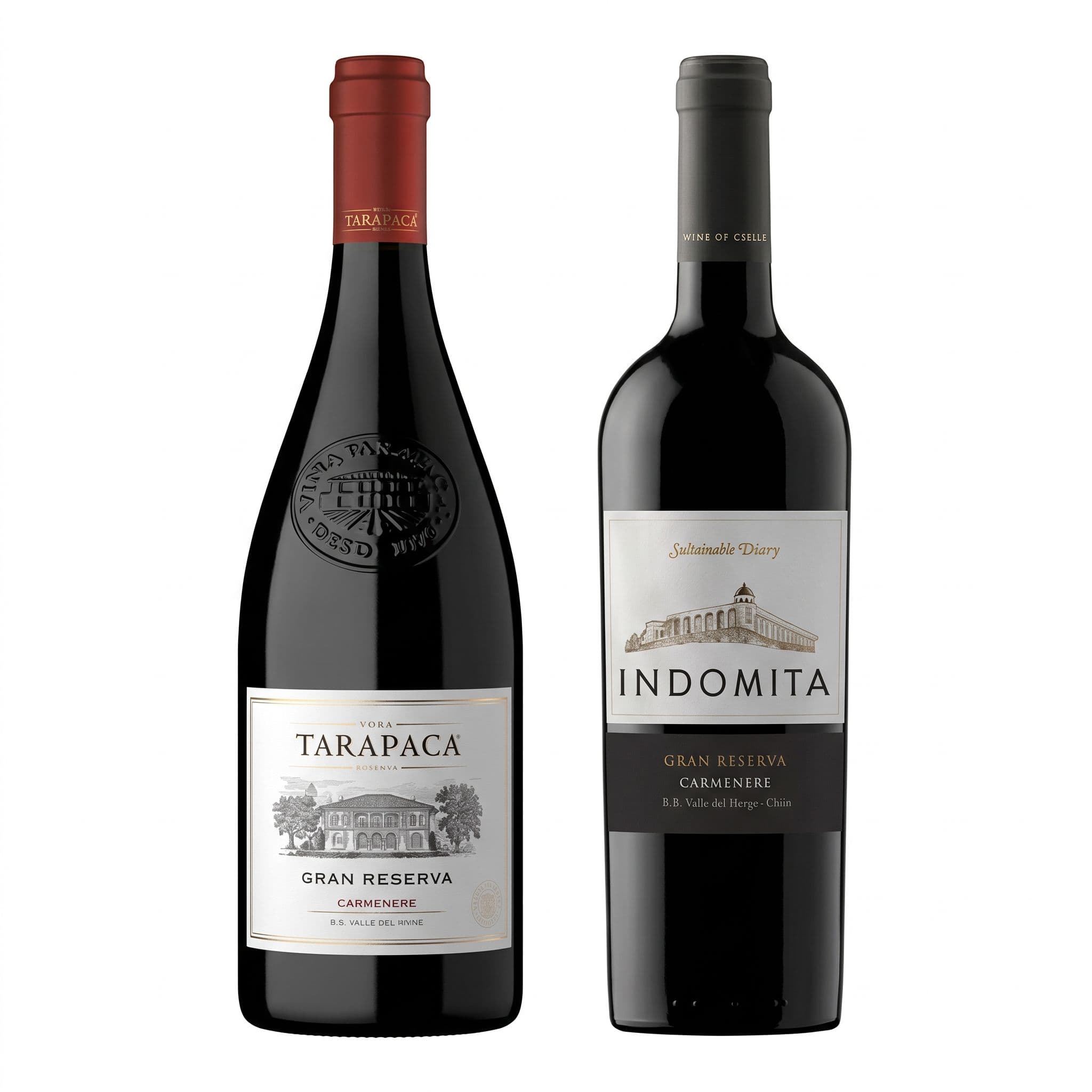 PACK GRAN RESERVA (TARAPACÁ - INDÓMITA): 1x Vino Tarapacá Gran Reserva Carmenere 750cc + 1x Vino Indómita Gran Reserva Carmenere 750cc_1