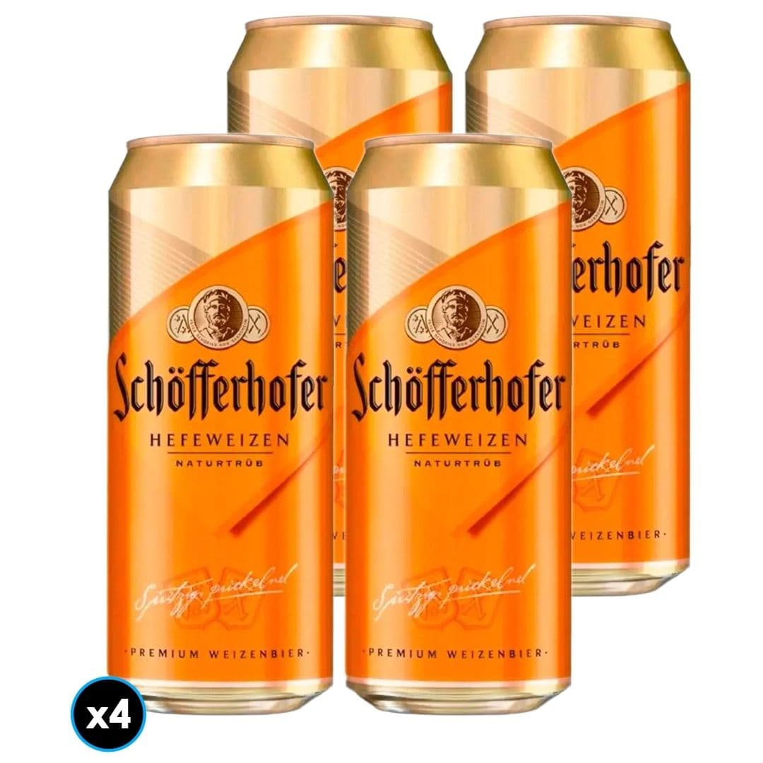 4x Cerveza Schofferhofer Lata Hefe 5ºvol 500cc_1