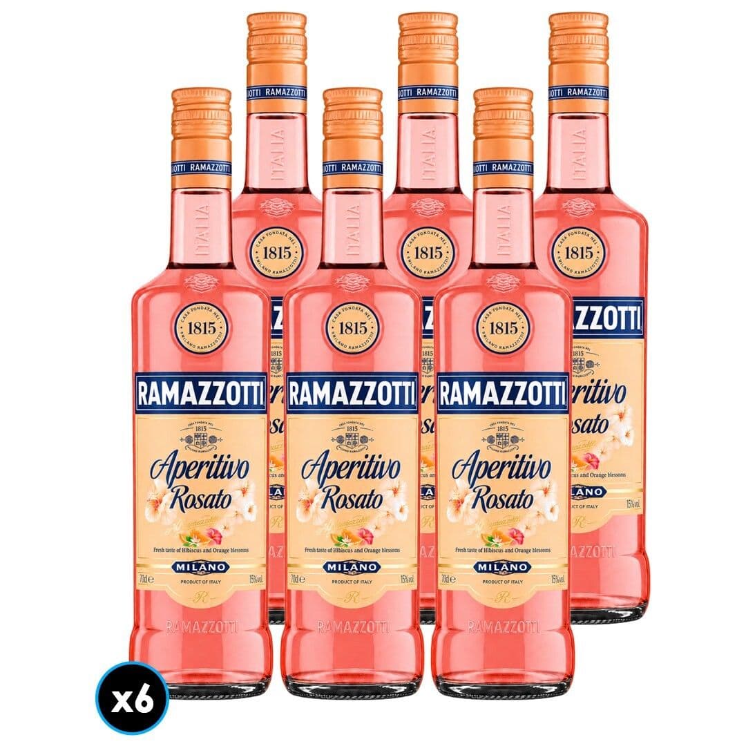 6x Licor Aperitivo Ramazzotti Rosato 700cc 15° alc._1