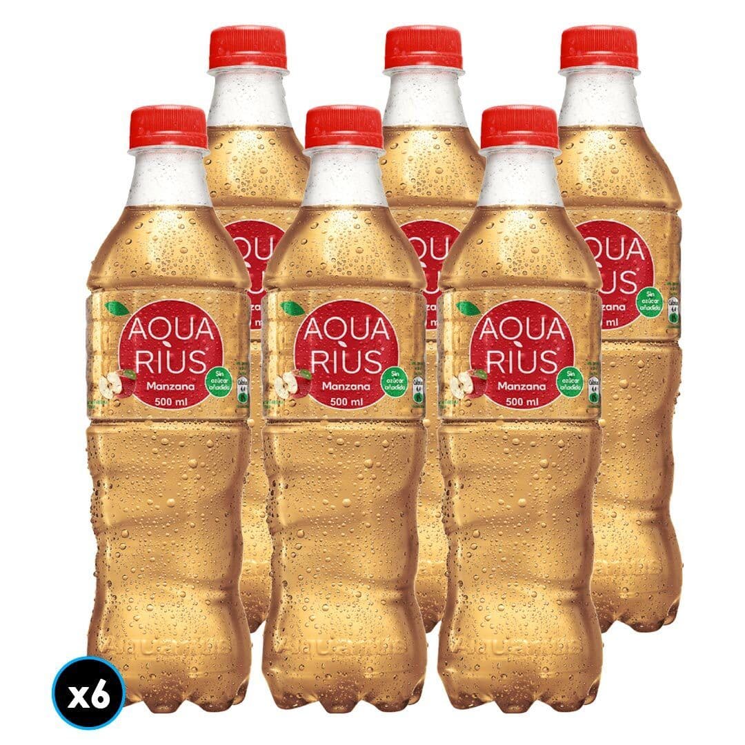 6x Agua Aquarius Manzana 500cc_1