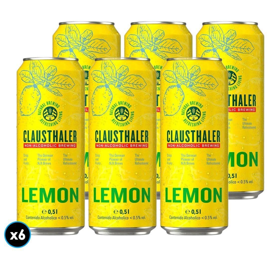 6x Cerveza Clausthaler Sin Alcohol Limón en Lata 500cc_1