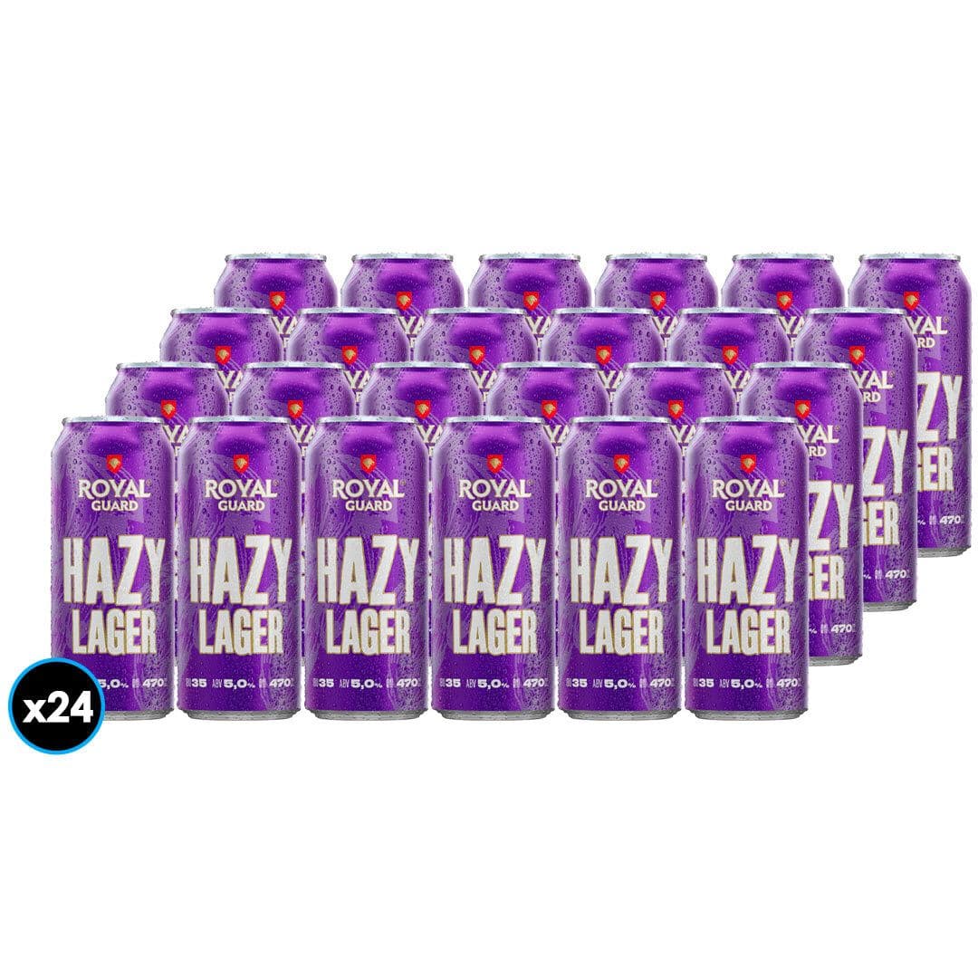 24x Cerveza Royal Guard Hazy Lager en Lata 470cc_1
