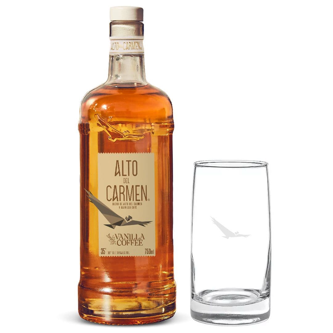 Alto del Carmen Vainilla Coffee 35° 750cc + Vaso Vidrio Toledo Alto del Carmen _1