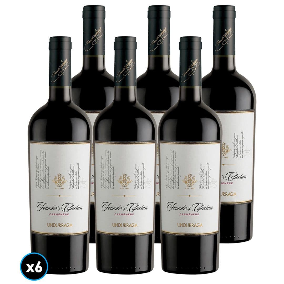 CAJA UNDURRAGA FOUNDERS COLLECTION (Carmenere): 6x Vino Undurraga Founders Collection Carmenere 750cc_1