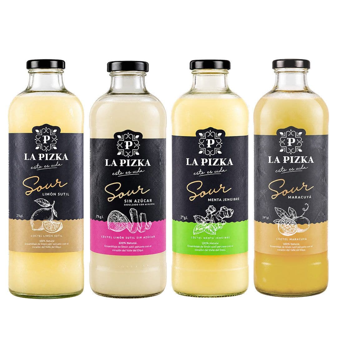 Pack Mix La Pizka: Sour La Pizka Sin Azúcar 475cc + Sour La Pizka Maracuyá 475cc + Sour La Pizka Clásico 475cc + Sour La Pizka Menta Jengibre 475cc_1
