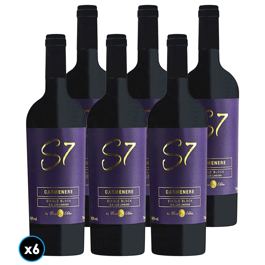 CAJA CASA SILVA S7 SINGLE BLOCK (Carmenere): 6x Vino Casa Silva S7 Single Block Carmenere 750cc_1