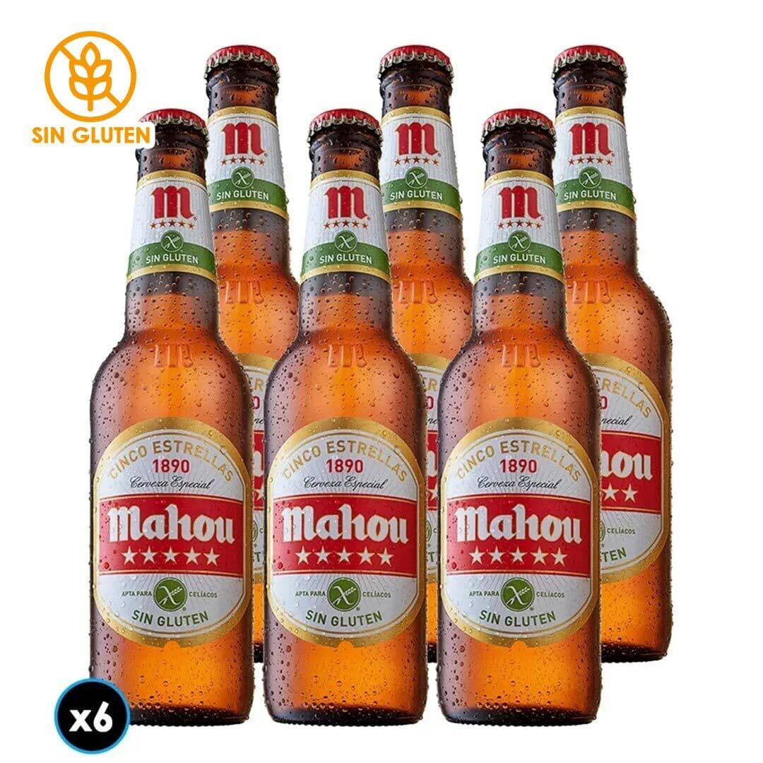 6x Cervezas Mahou Sin Gluten 5 Estrellas Botella 330cc_1