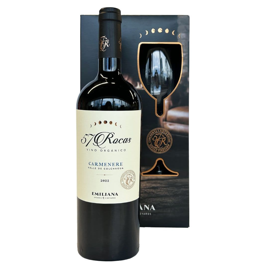 PACK 57 ROCAS + COPA: 1x Vino Emiliana 57 Rocas 750cc + 1x Copa_1