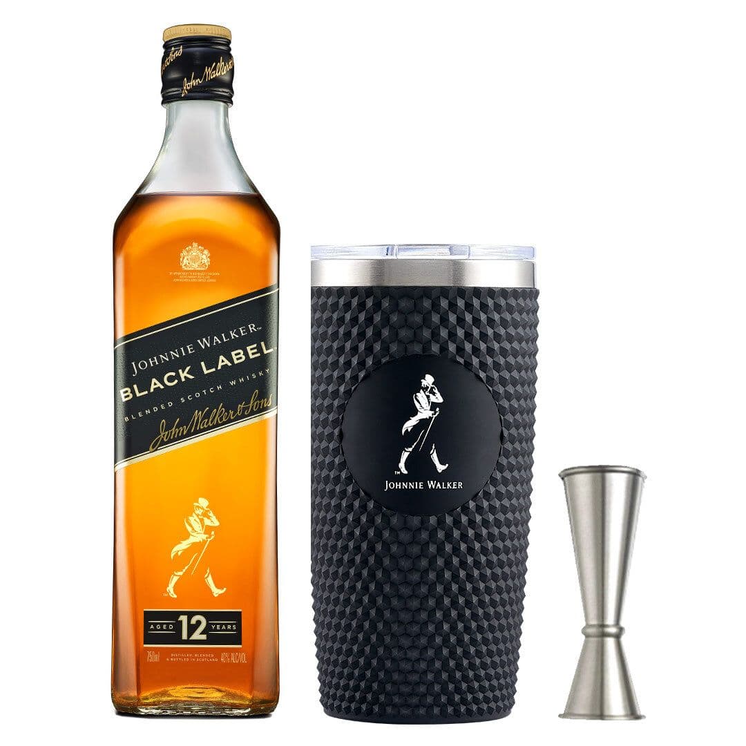 PACK JW BLACK: 1x Whisky Johnnie Walker Black 40° 750cc +1x Tumbler +1x Jigger_1