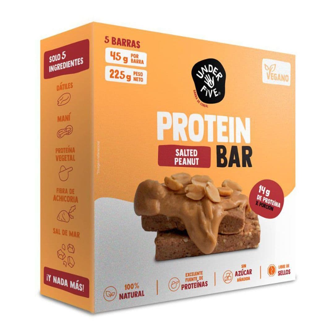 Barra Proteina Underfive Salted Peanut (5 unidades de 45 gramos)_1