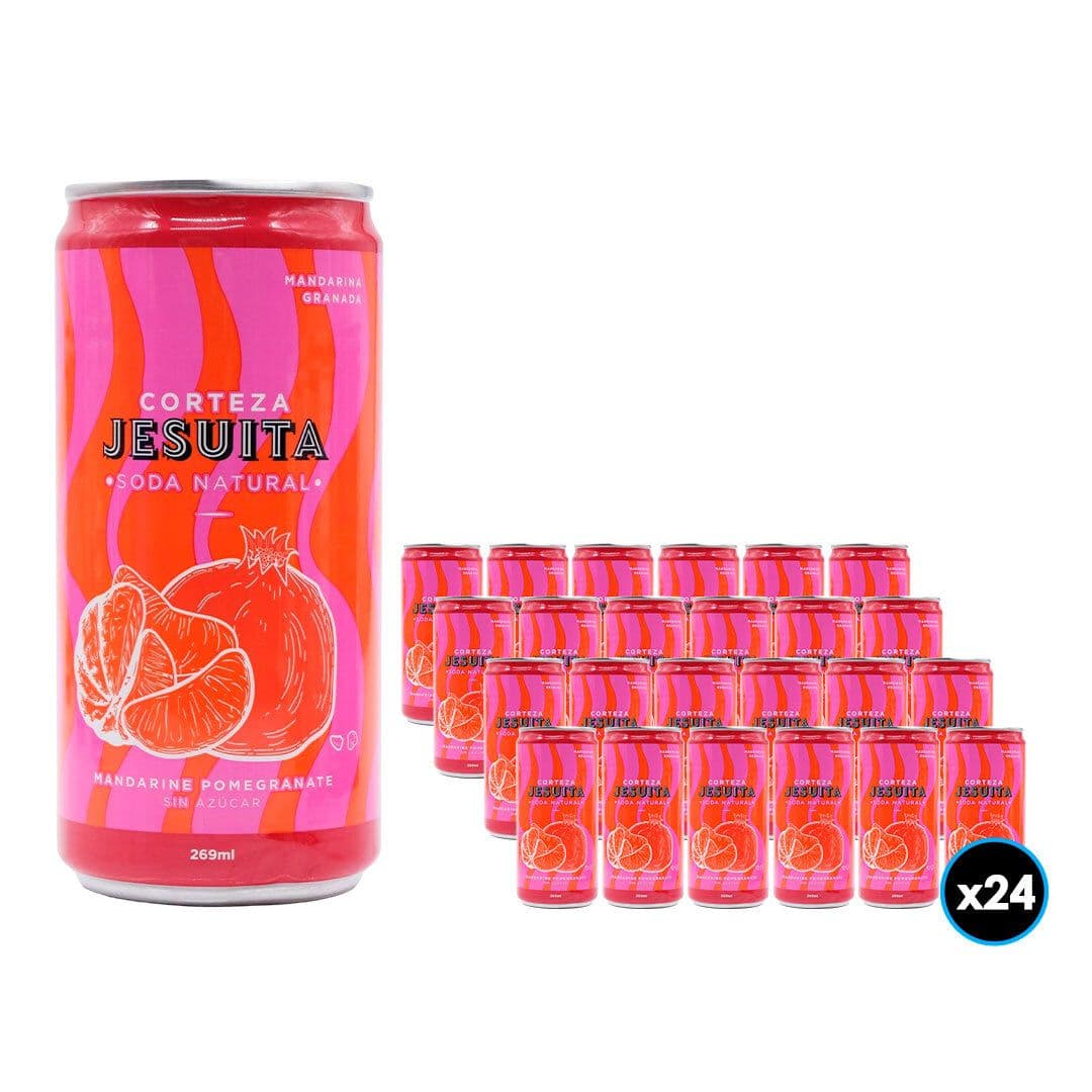 24x Soda Natural Corteza Jesuita Pink Mandarine Pomegrante Sin Azucar 269cc_1