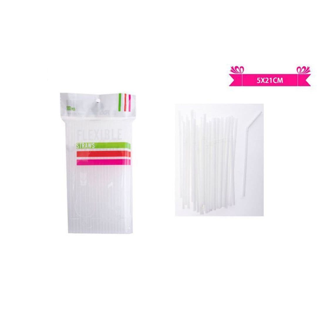 Bombillas de Plástico Transparentes (100 Unidades)_1