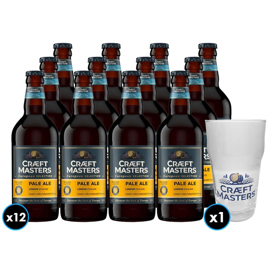 PACK MASTERS N°2: 12x Cerveza Craft Masters Pale Ale 500cc + 1x Vaso Cerveza Craft Masters_1
