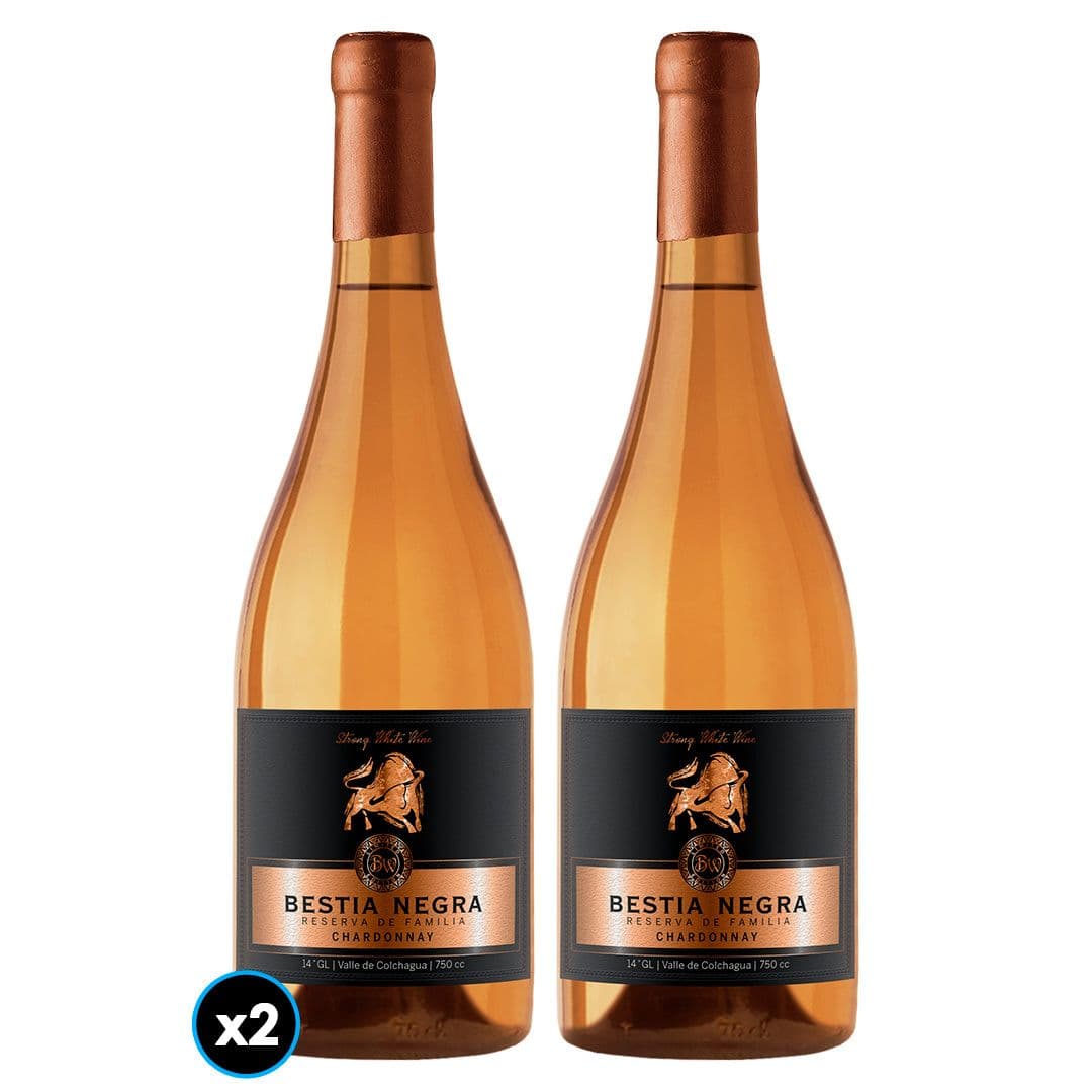 DÚO BESTIAS N°4: 2x Vino Bestia Negra Chardonnay 750cc_1