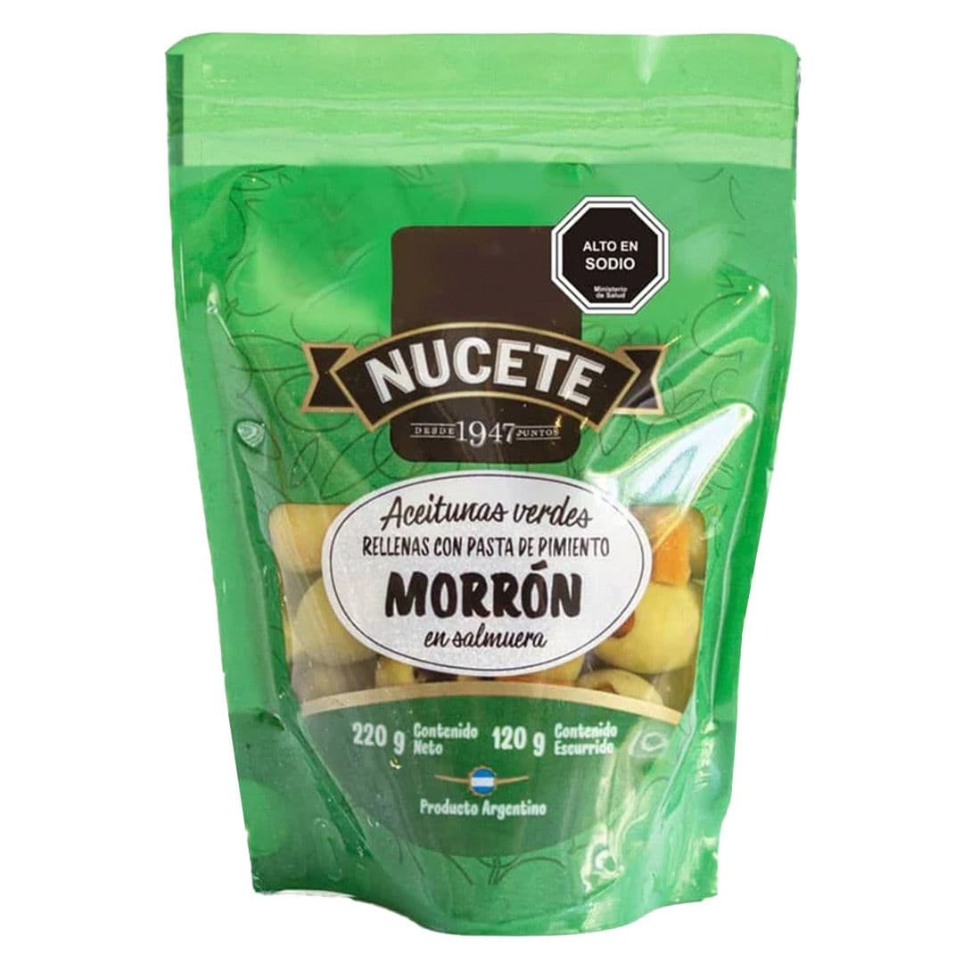 Aceitunas Verde Nucete Rellena Pimentón 120 grs._1