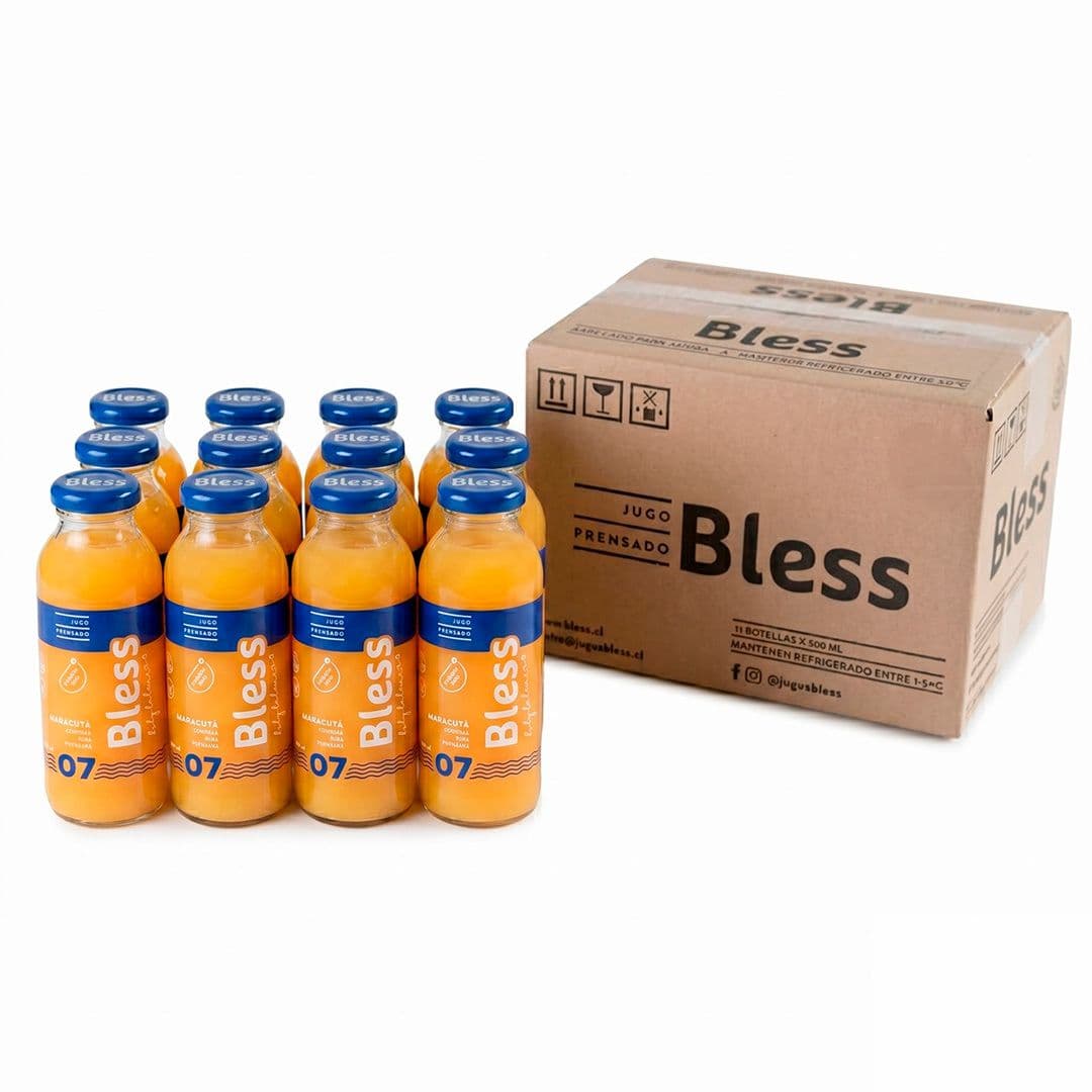 12x Jugo Bless 07 Maracuyá, Naranja, Piña, Mazana y Limón 300cc_1