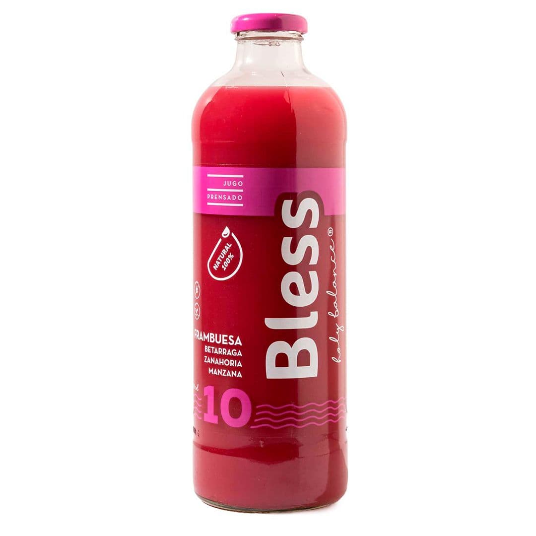 Jugo Bless 10 Frambuesa, Betarragá, Zanahoria y Manzana 1 L_1