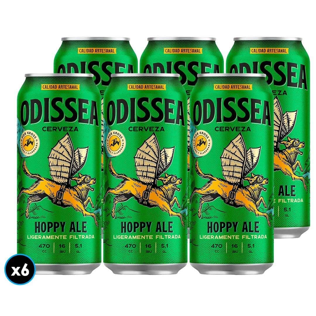 6x Cerveza Odissea Hoppy Ale Lata 470cc_1