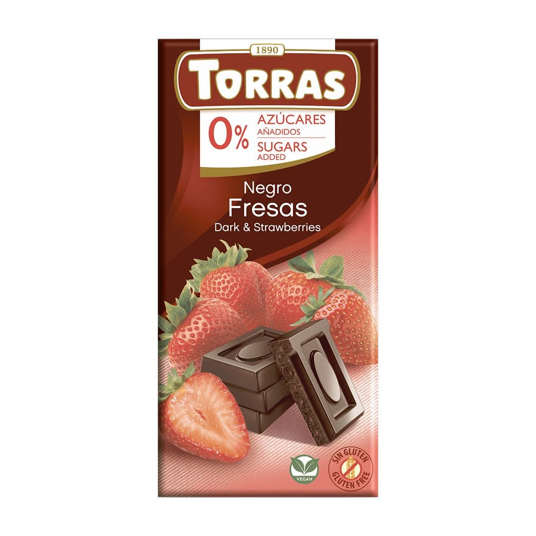 Chocolate Torras Negro con Fresas 75 grs_1