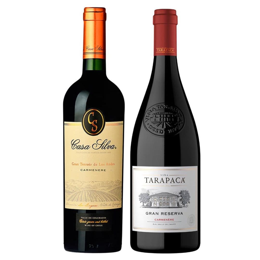 DUO TARAPACA - GRAN TERROIR (Carmenere): 1x Vino Casa Silva Gran Terroir Carmenere 750cc + 1x Vino Tarapacá Gran Reserva Carmenere 750cc_1