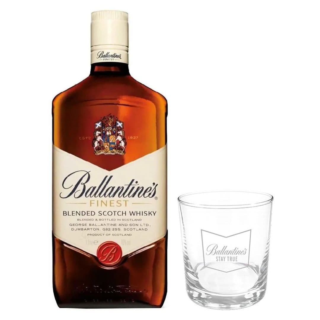 Pack Ballantines Finest Litro + Vaso: Whisky Ballantines Finest 1 Litro 40º alc. + Vaso Ballantines_1