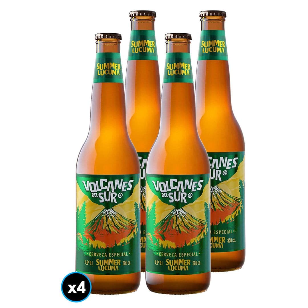4x Cerveza Volcanes del Sur Summer Lúcuma Botella 350cc_1