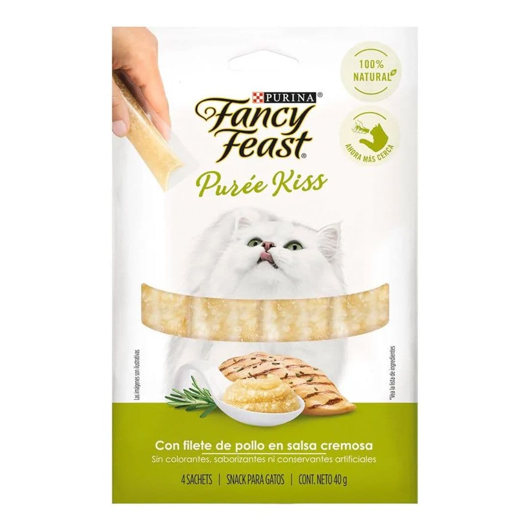 Snack de Gato Fancy Feast Purée Kiss Pollo 40 grs_1