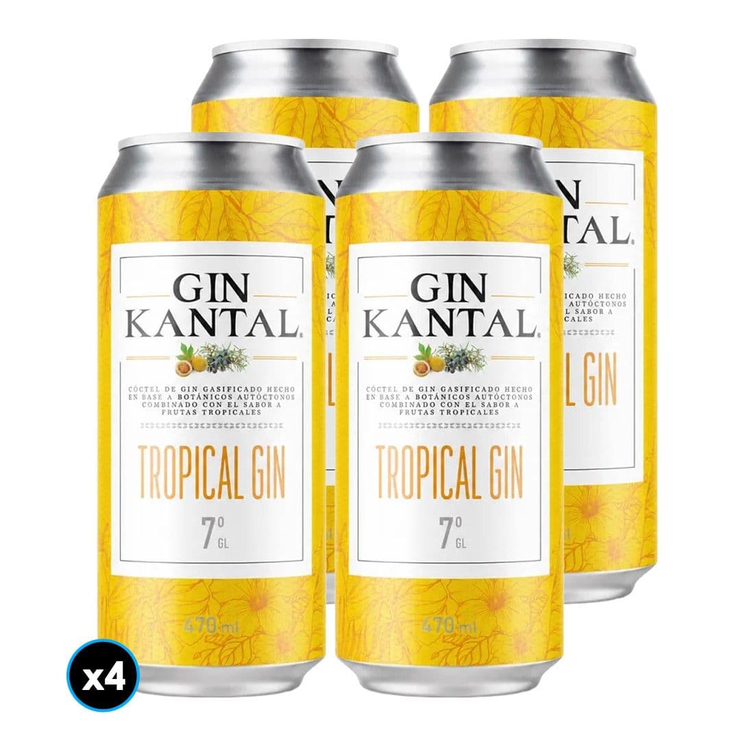 4x Gin Kantal Tropical Lata 470cc 7° Alc._1