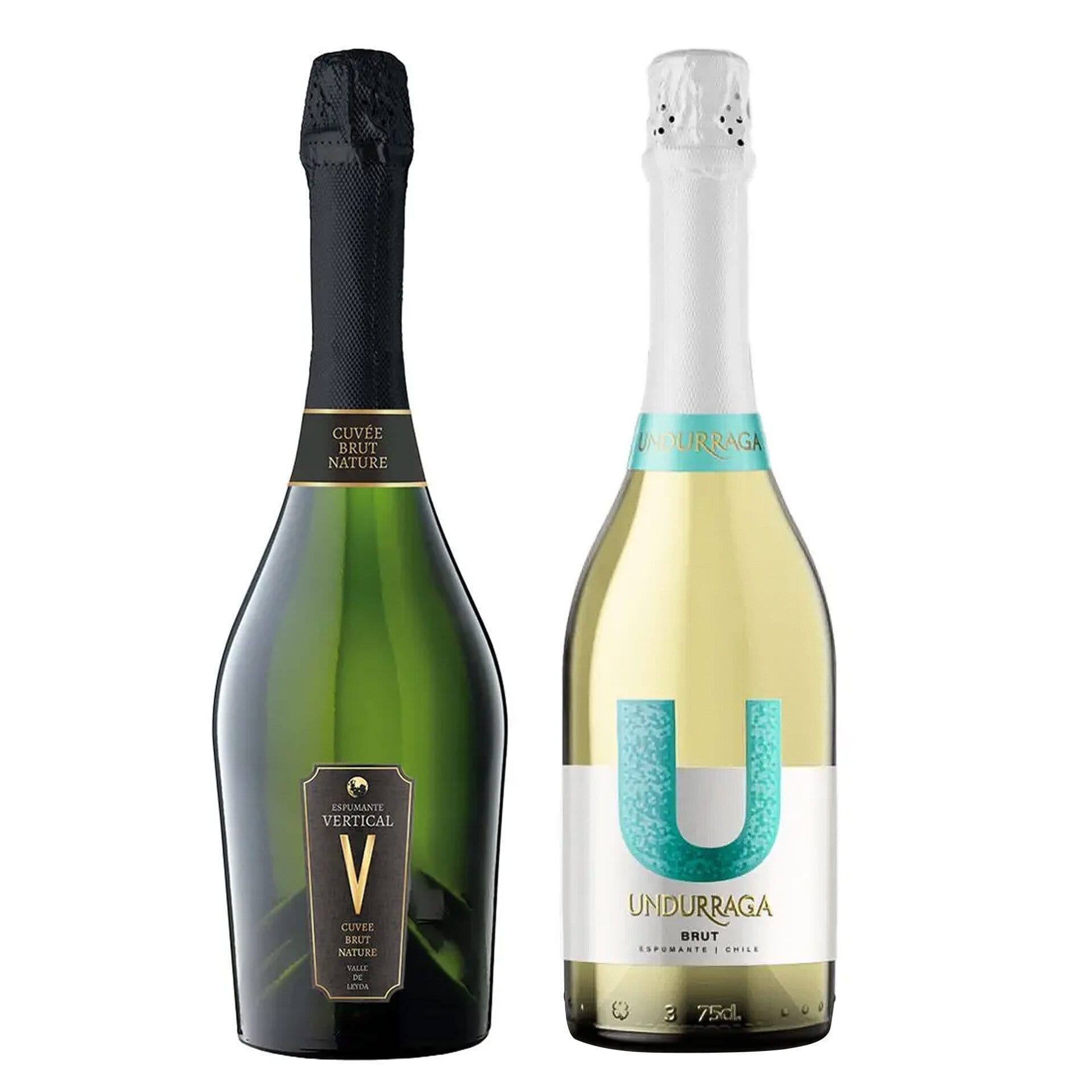 DÚO VERTICAL - UNDURRAGA: 1x Espumante Vertical Brut Nature 750cc + 1x Espumante Undurraga U Brut 750cc 12°alc._1