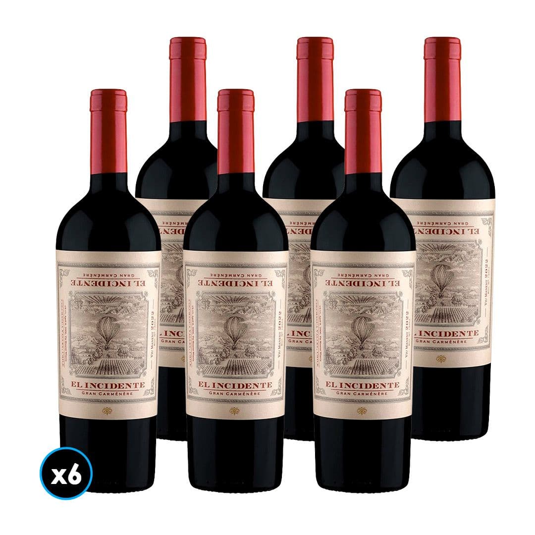 CAJA VIU MANENT EL INCIDENTE (Carmenere): 6x Vino Viu Manent El Incidente Carmenere 750cc_1