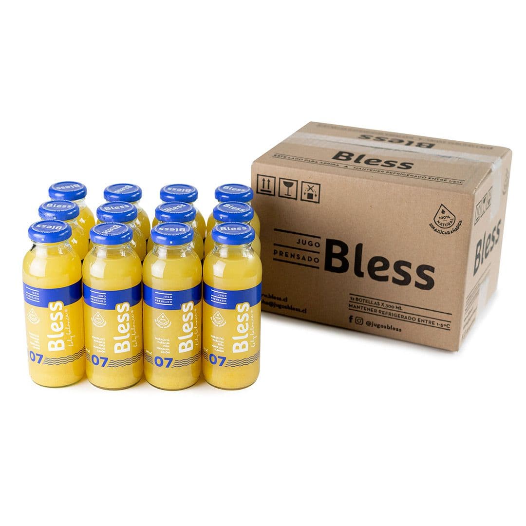 12x Jugo Bless 07 Maracuyá, Naranja, Piña, Mazana y Limón 300cc_1