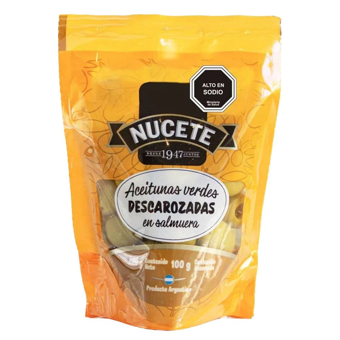Aceitunas Verde Nucete Sin Carozo 100 grs._1