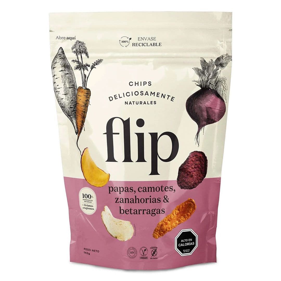 Chips Flip Papa Camote Zanahoria Betarraga 140 grs_1