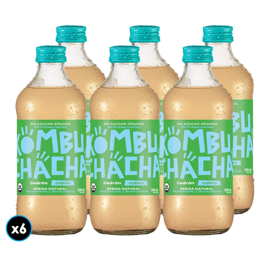 6x Kombuchacha Cedrón Botella Sin Azúcar Añadida 355 ml._1