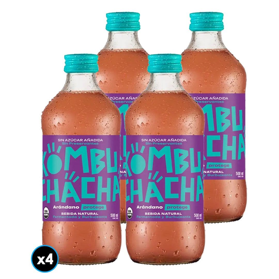 4x Kombuchacha Arándano Sin Azúcar Añadida Botella 500cc_1
