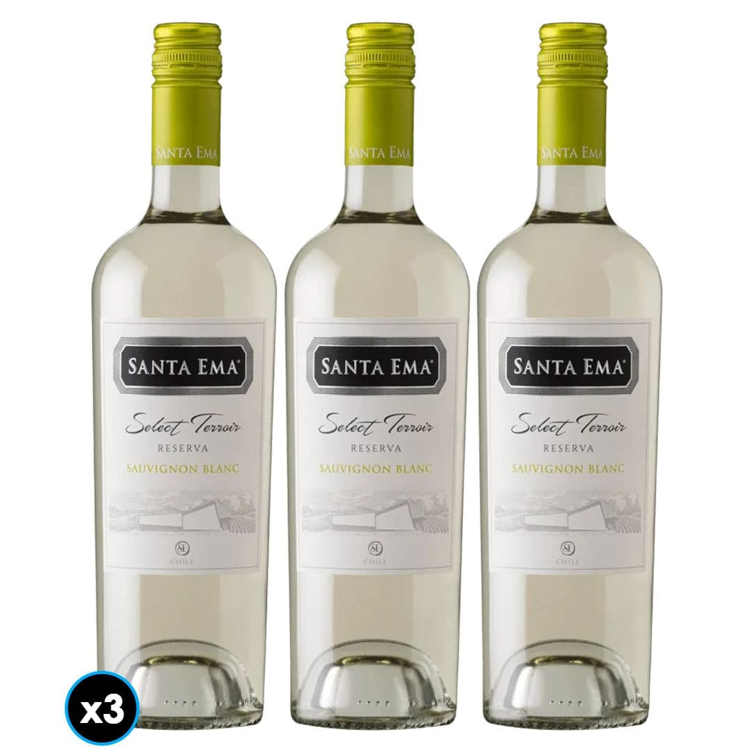 TRÍO SANTA EMA N°1: 3x Vino Santa Ema Select Terroir Reserva Sauvignon Blanc 750cc_1