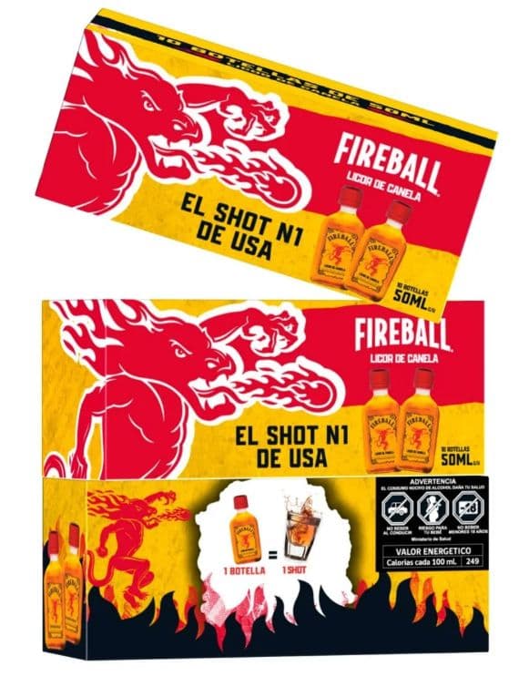 Pack Whisky Canela Fireball 50ml 33° alc._1