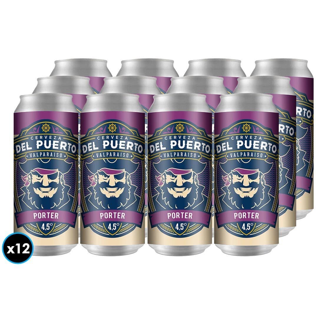 12X Cerveza Del Puerto Porter Lata 473 CC 4.5° GL_1