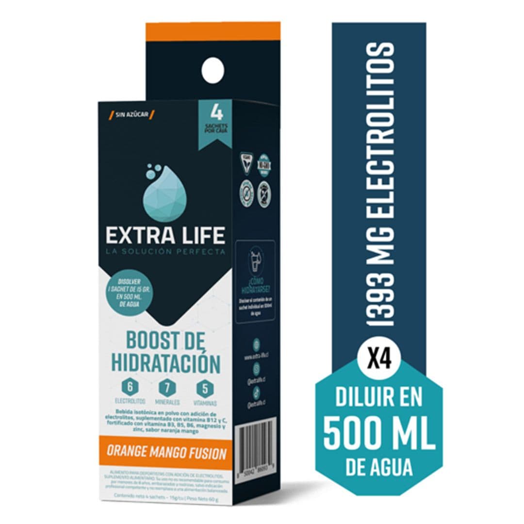 Boost de Hidratación Extra Life Orange Mango Fusion (4 Unidades)"_1