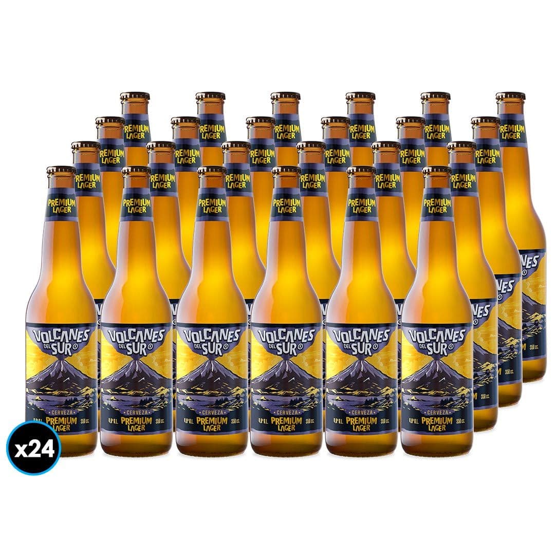 24x Cerveza Volcanes del Sur Premium Lager en Botella 350cc_1