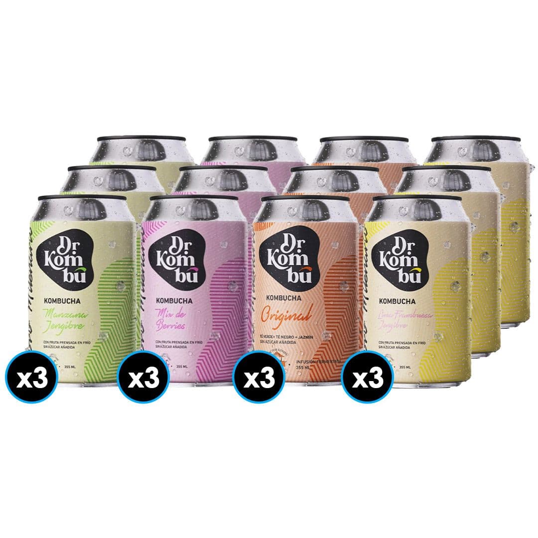Kit 12x Dr. Kombu Mix 4 sabores Lata 350cc_1